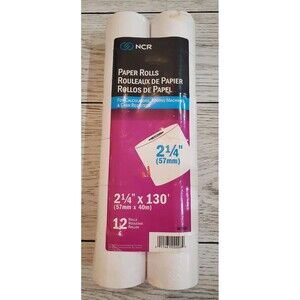 NCR Paper Rolls Calculators Adding Machines Cash Registers 2 1/2" x 130' 12 Pack